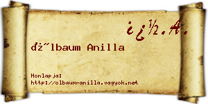 Ölbaum Anilla névjegykártya